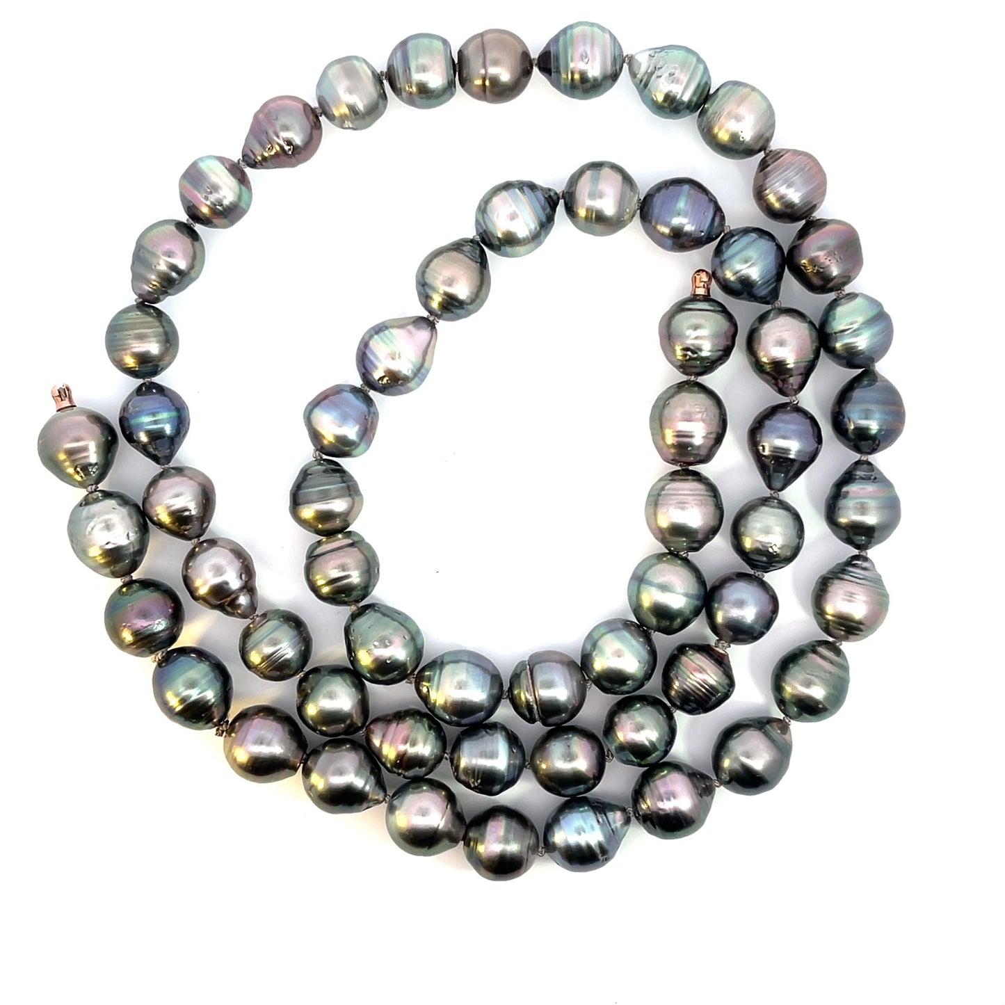 Baroque Tahitian Pearl Necklace with an 18k Rose Gold Modullyn Keys – 25” Strand