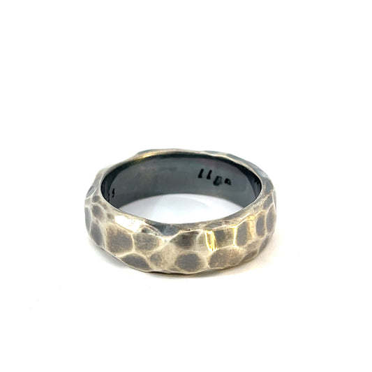7.2 Millimeter Oxidized Sterling Silver Men's Band