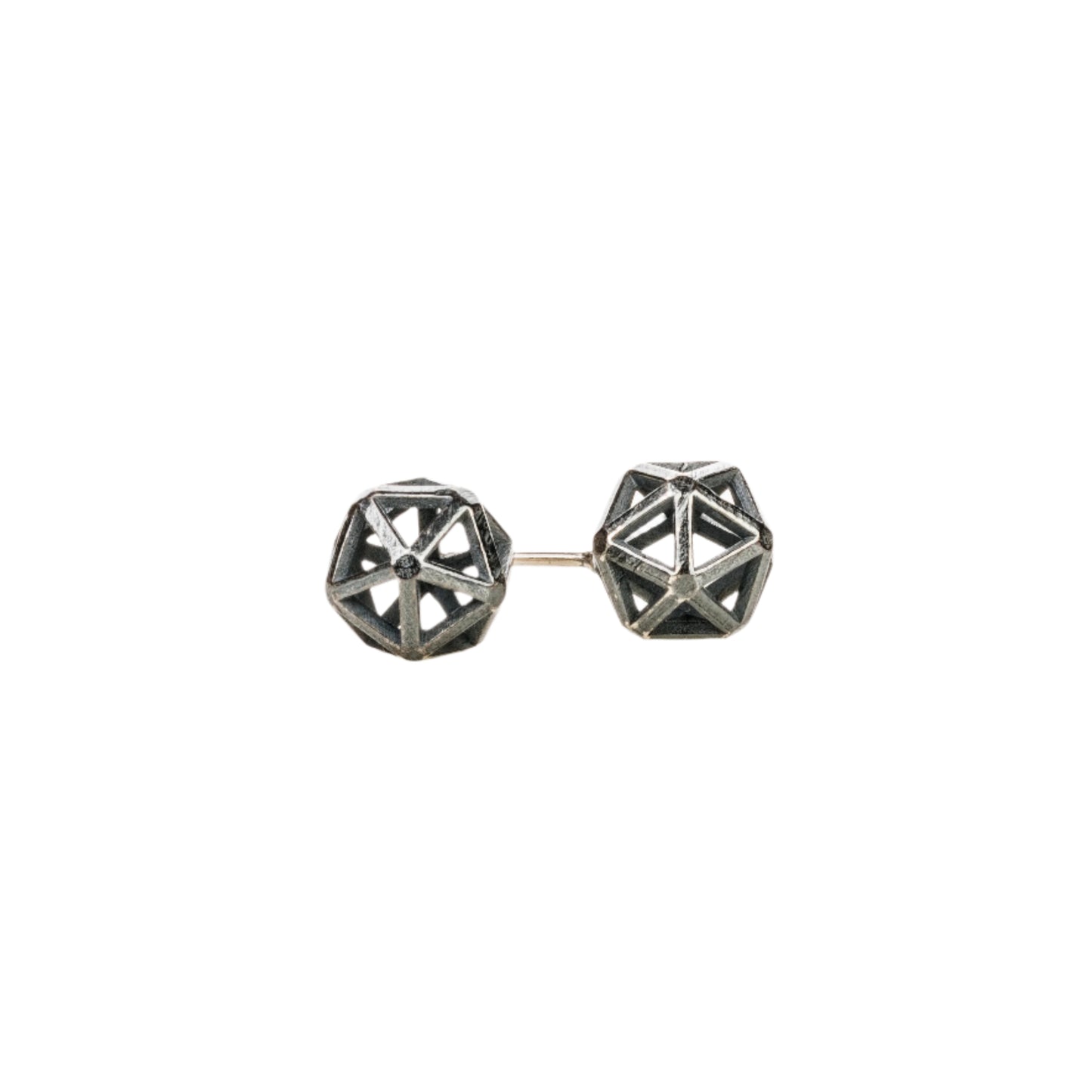 Oxidized Sterling Silver Isohedrons Studs