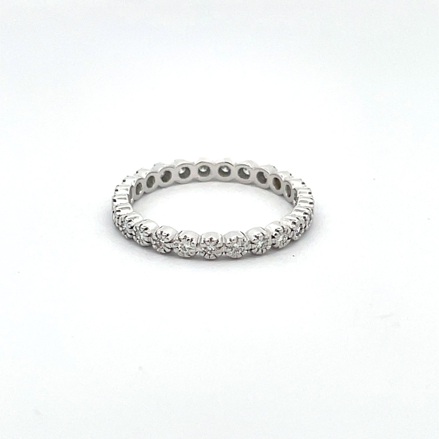 18k Gold Beaded Anniversary Band