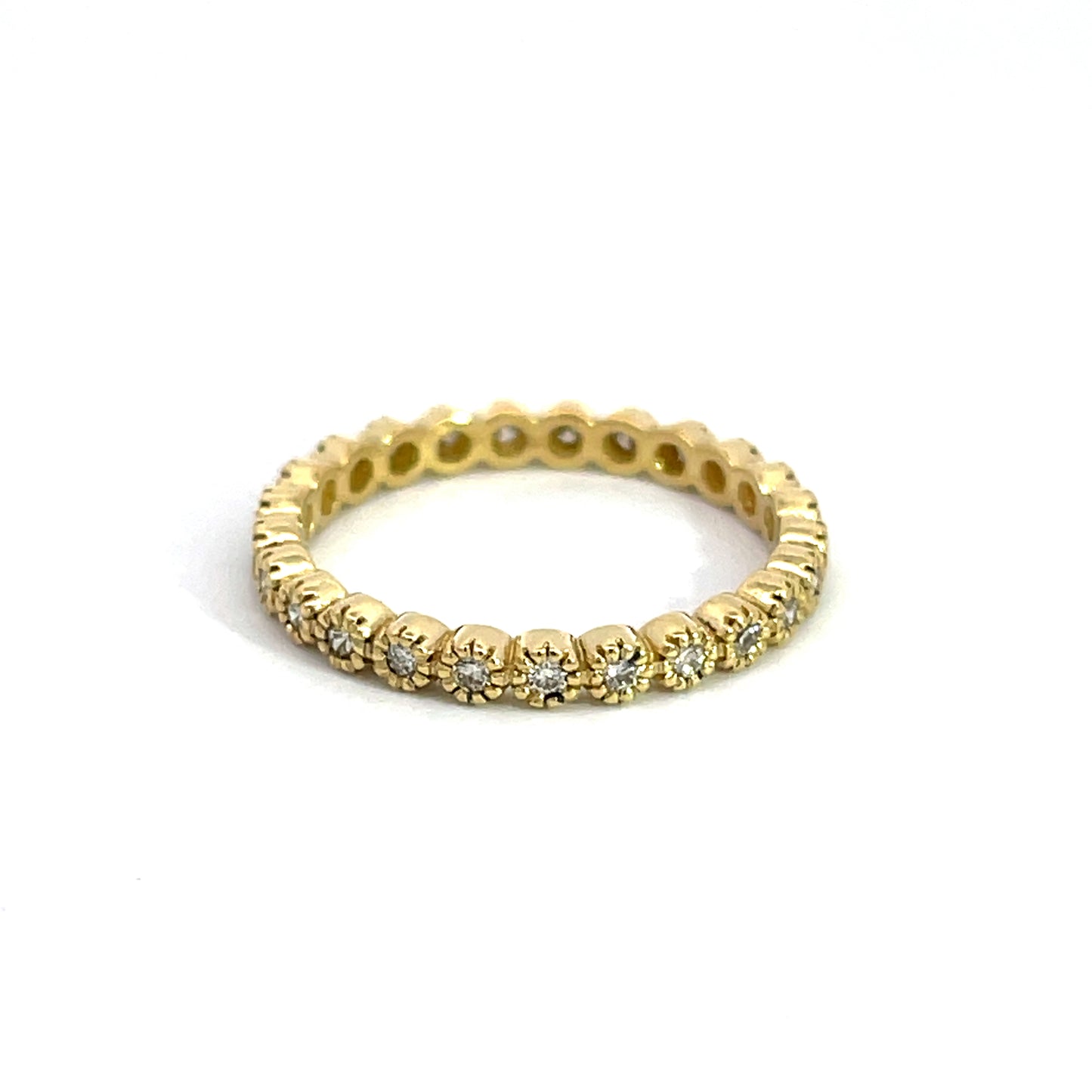 18k Gold Beaded Anniversary Band