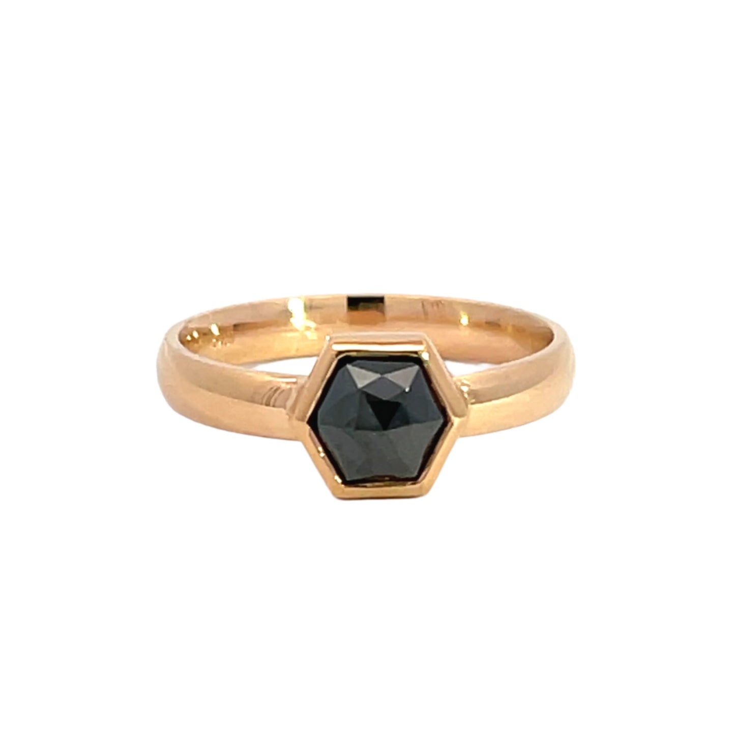 Hexagon Black Diamond Ring