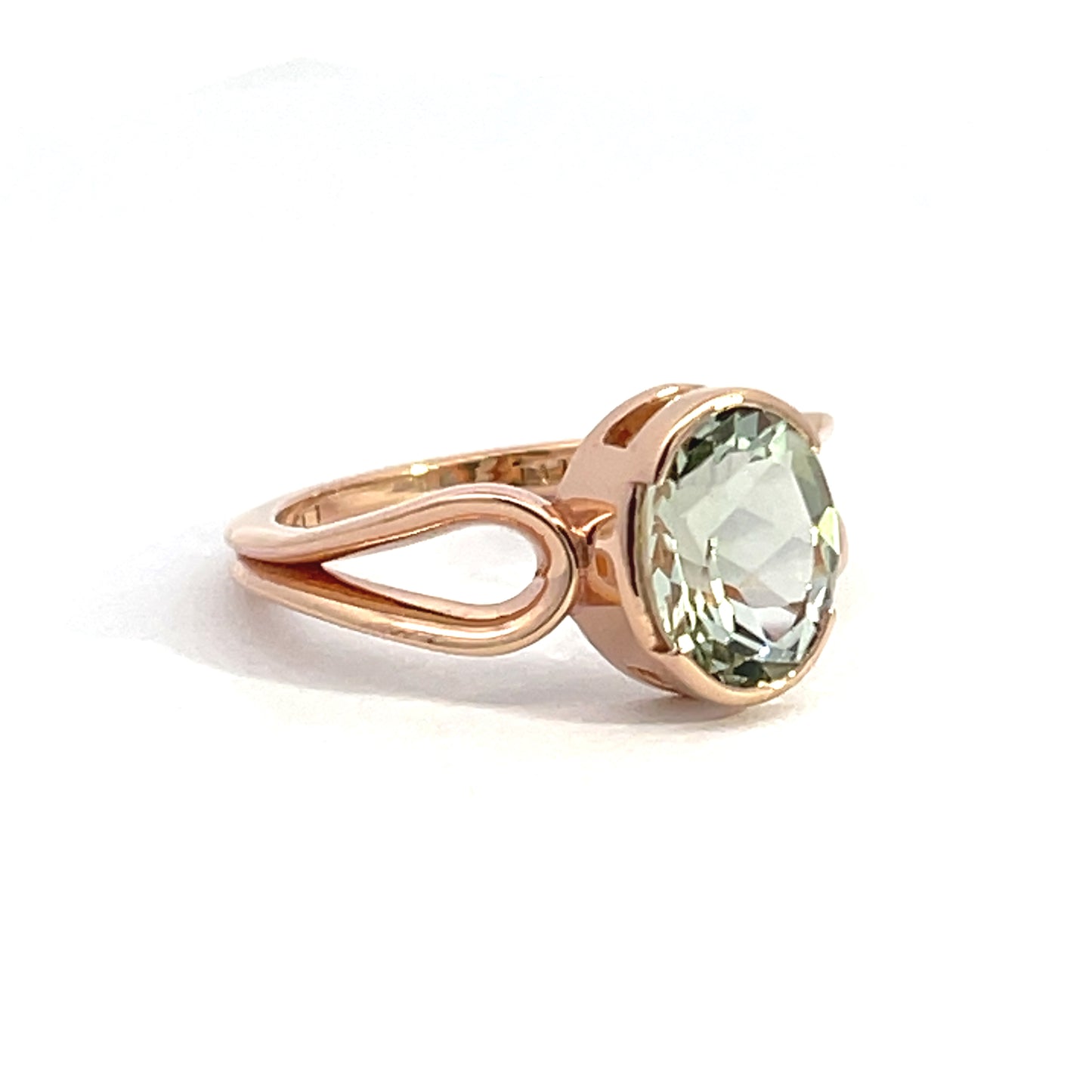 14k Rose Gold Green Quartz Ring