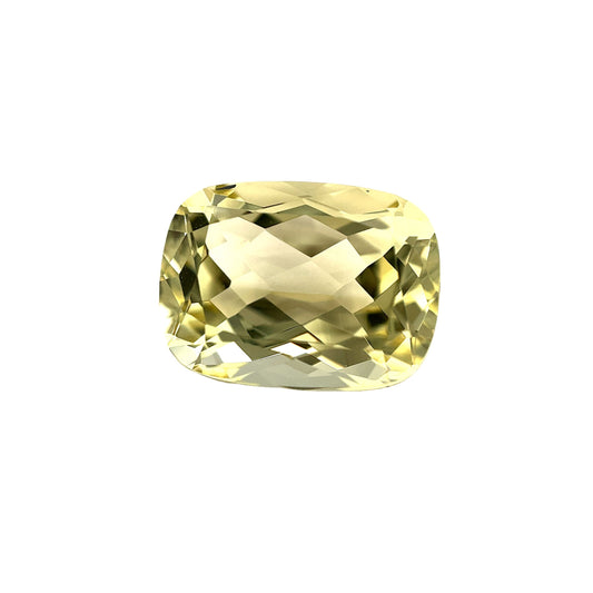 10.89 Carat Cushion Cut Yellow Beryl