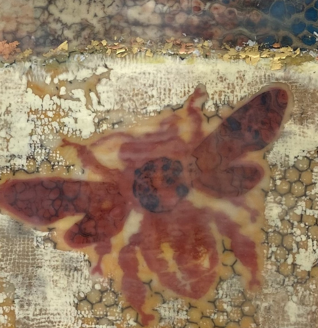 "Bee Transformed" Encaustic Painting by llyn strong