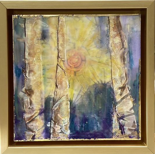 "Between the Trees 3" Encaustic Painting