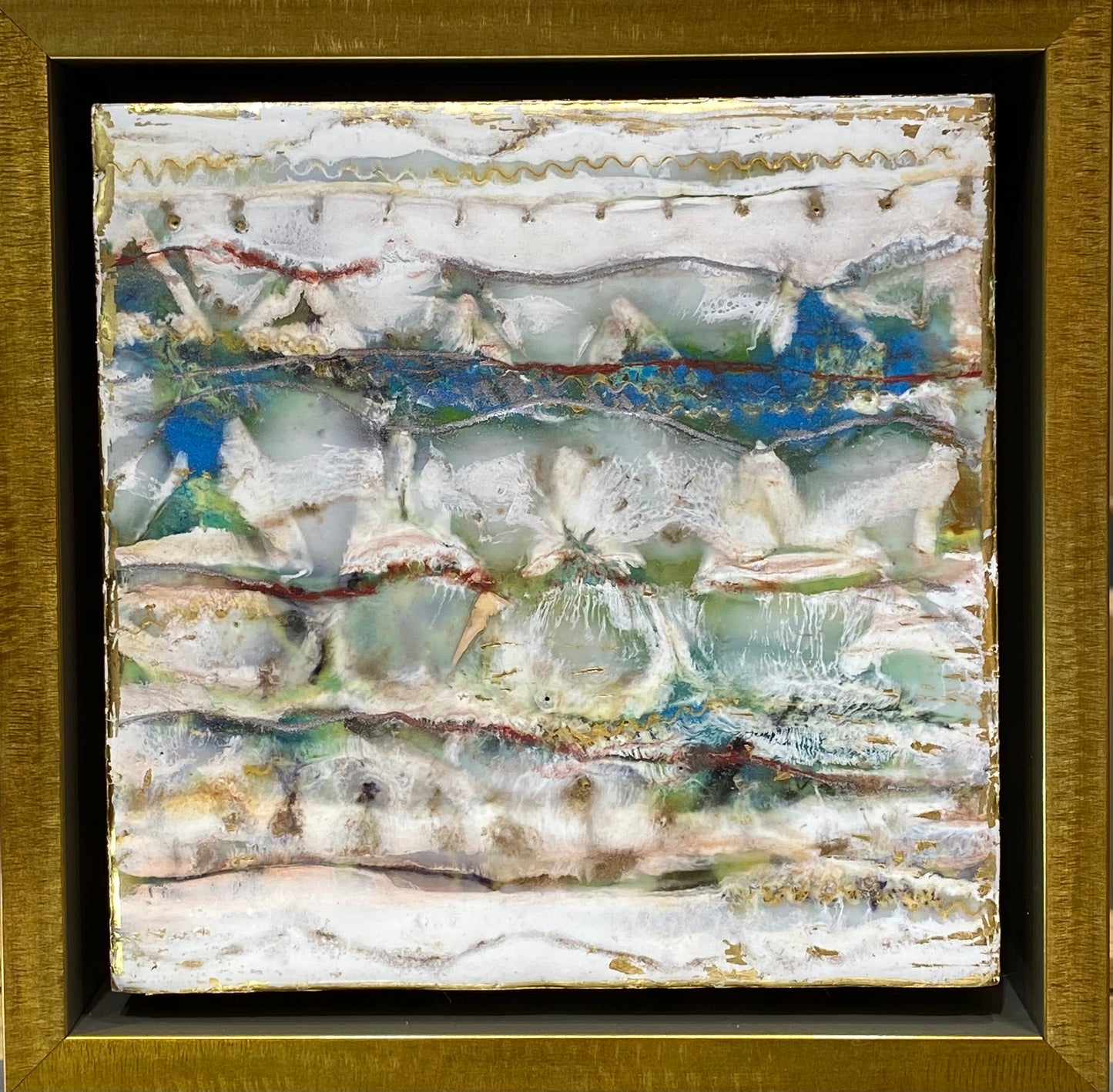 "Birds on a Wire" Encaustic Painting
