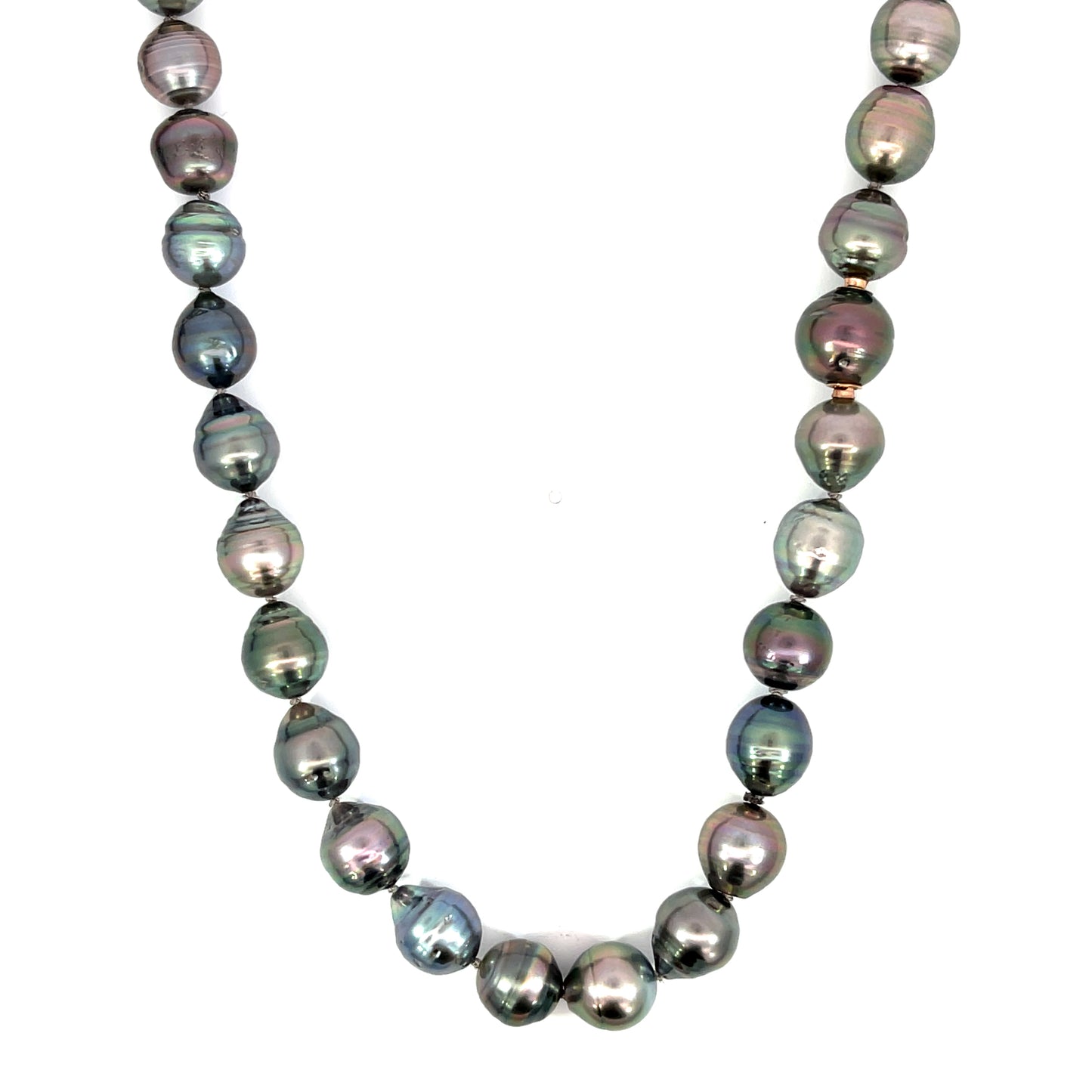 Baroque Tahitian Pearl Necklace with an 18k Rose Gold Modullyn Keys – 25” Strand