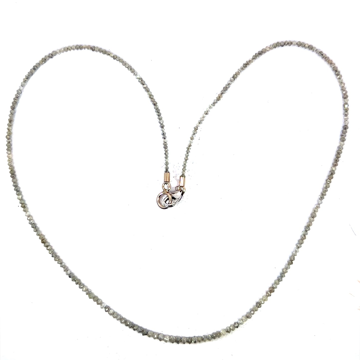 10.89ct Light Gray Diamond Necklace with a White Gold Clasp