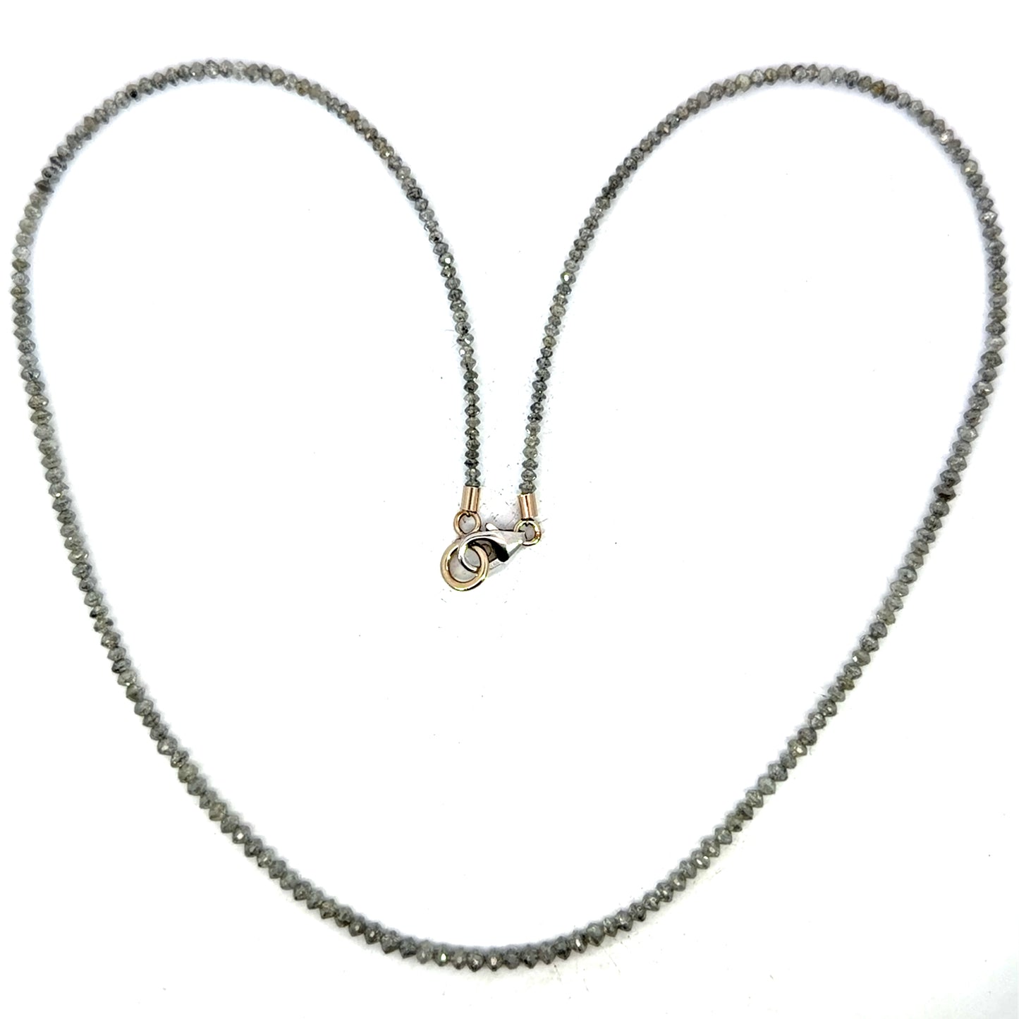 15.55ct Gray Diamond Necklace with a White Gold Clasp