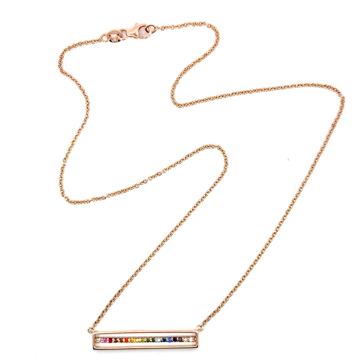 18k Rose Gold "Equality" Bar Necklace