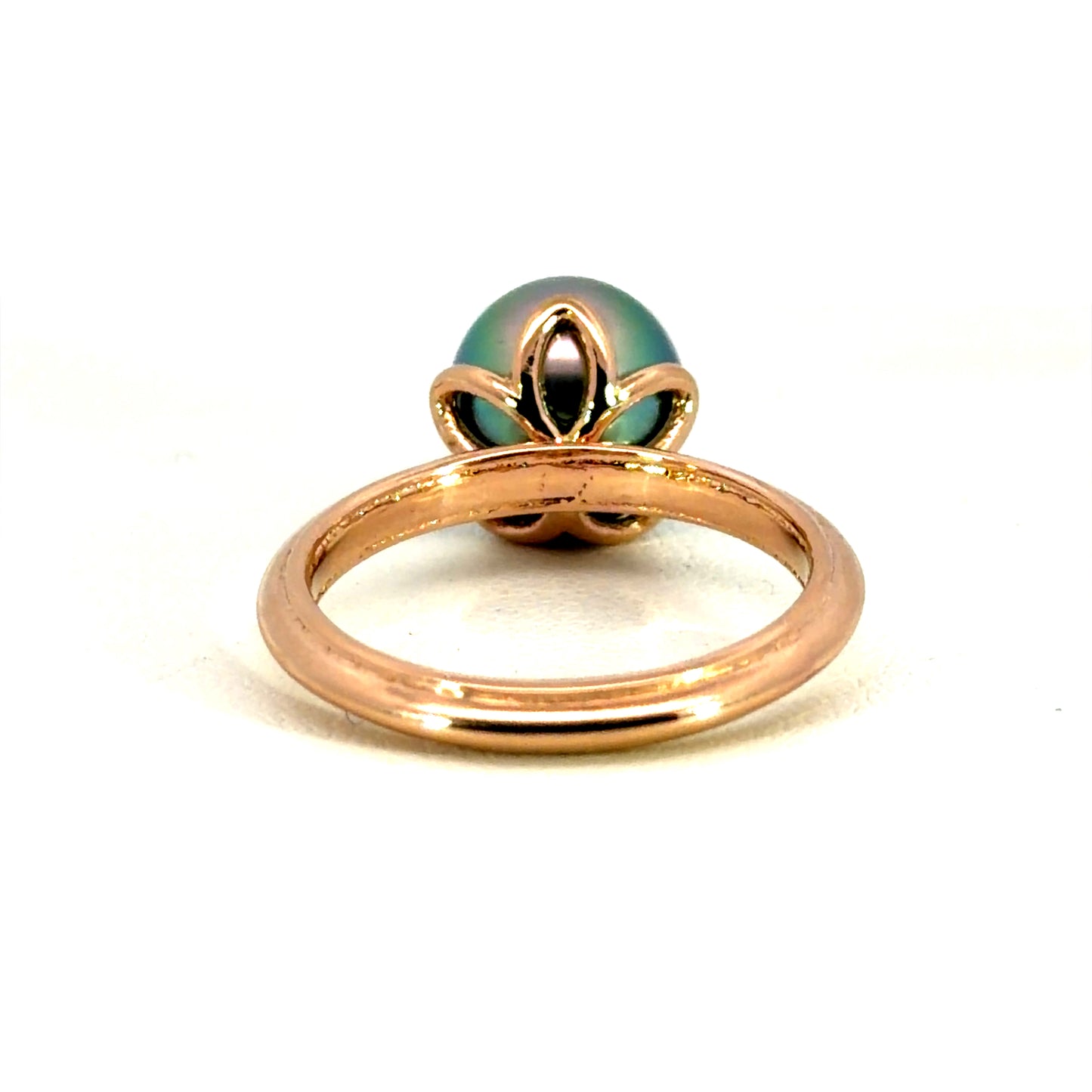 18k Rose Gold Blue-Green Tahitian Pearl Ring