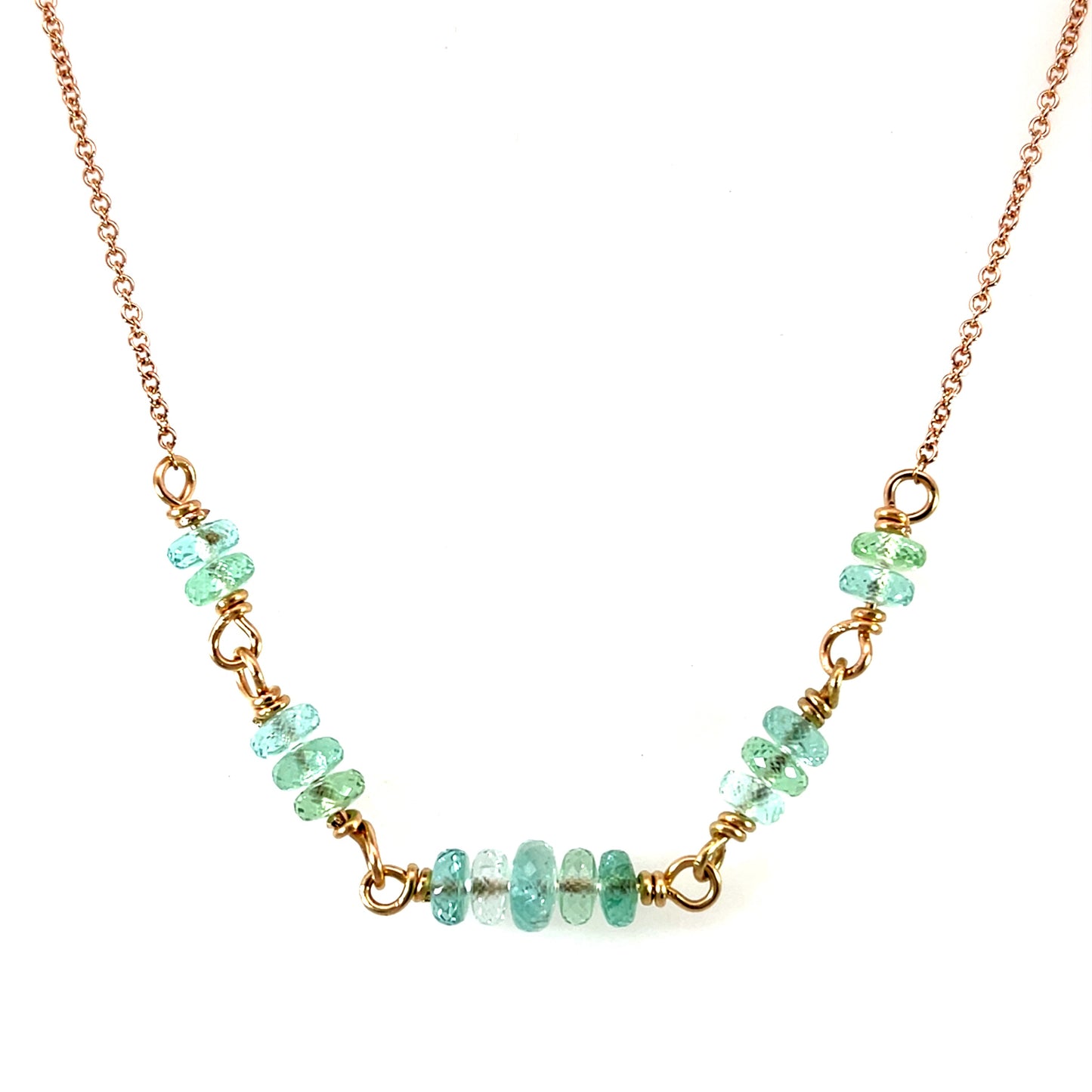 18k Rose Gold and Afghan Tourmaline Bead Necklace