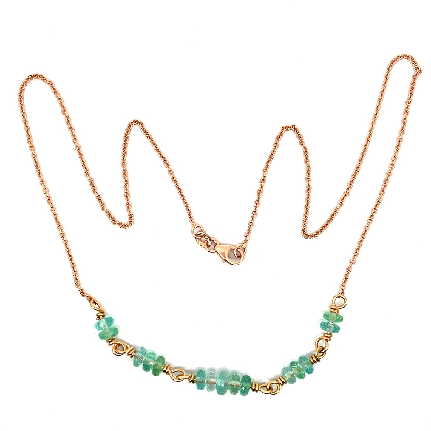18k Rose Gold and Afghan Tourmaline Bead Necklace