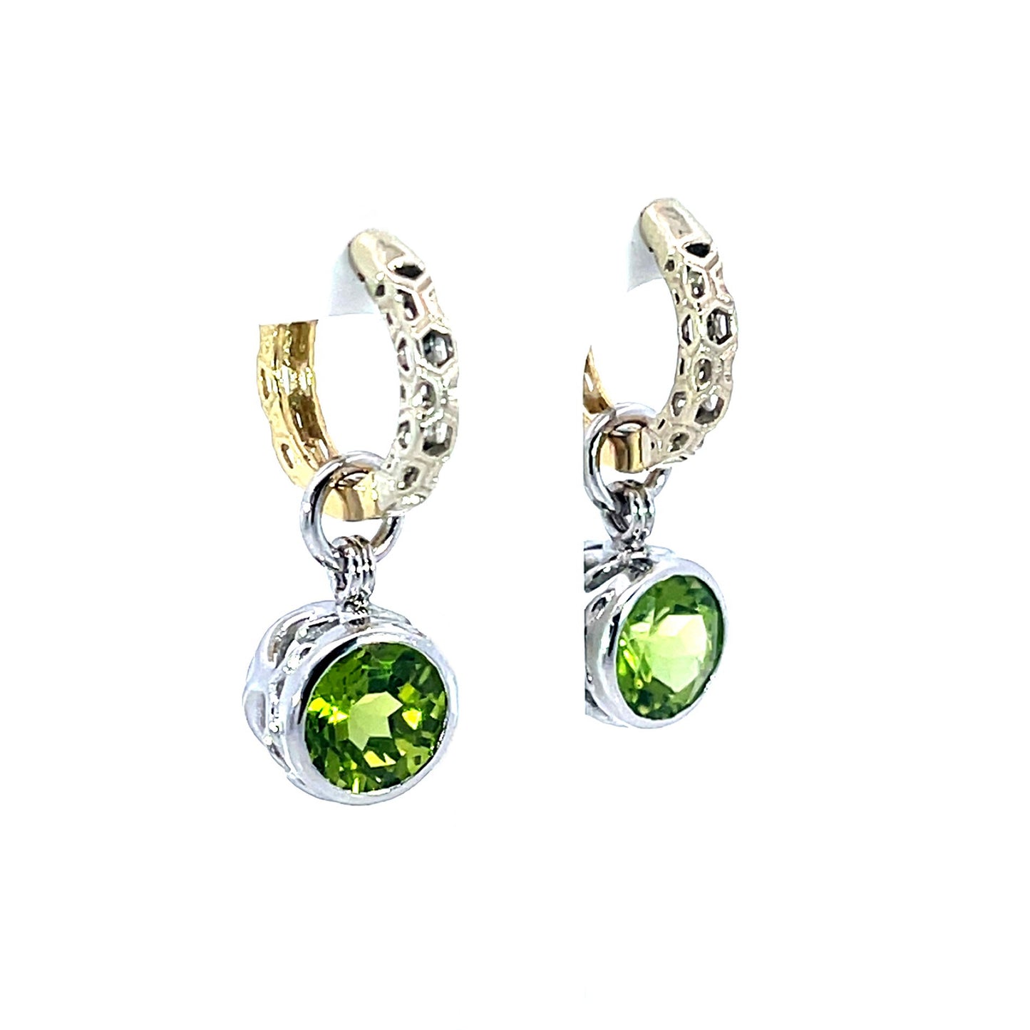 18k White Gold Peridot Earring Jackets