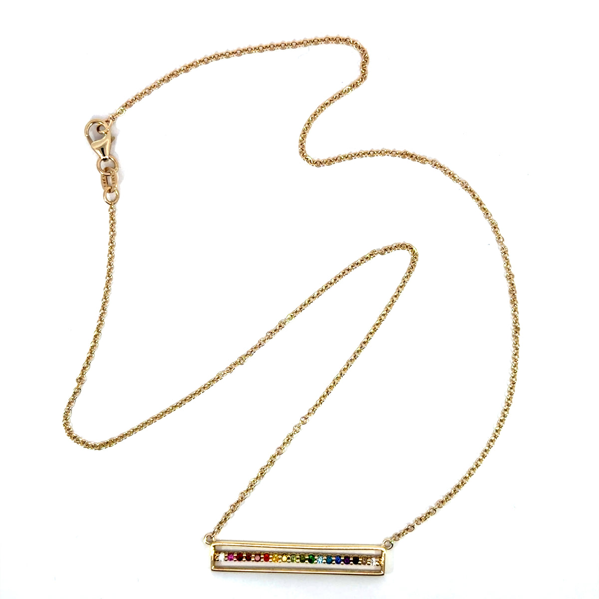 18k Yellow Gold "Equality" Bar Necklace