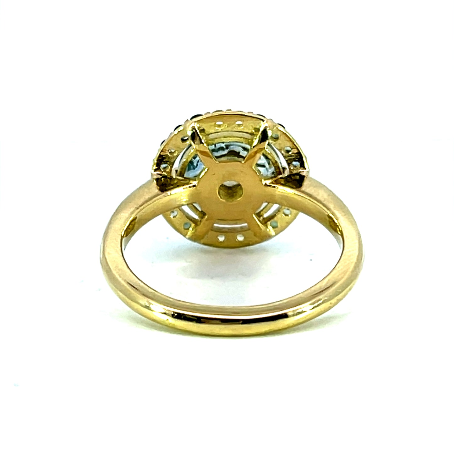 18k Yellow Gold Multicolor Torus Sapphire Ring