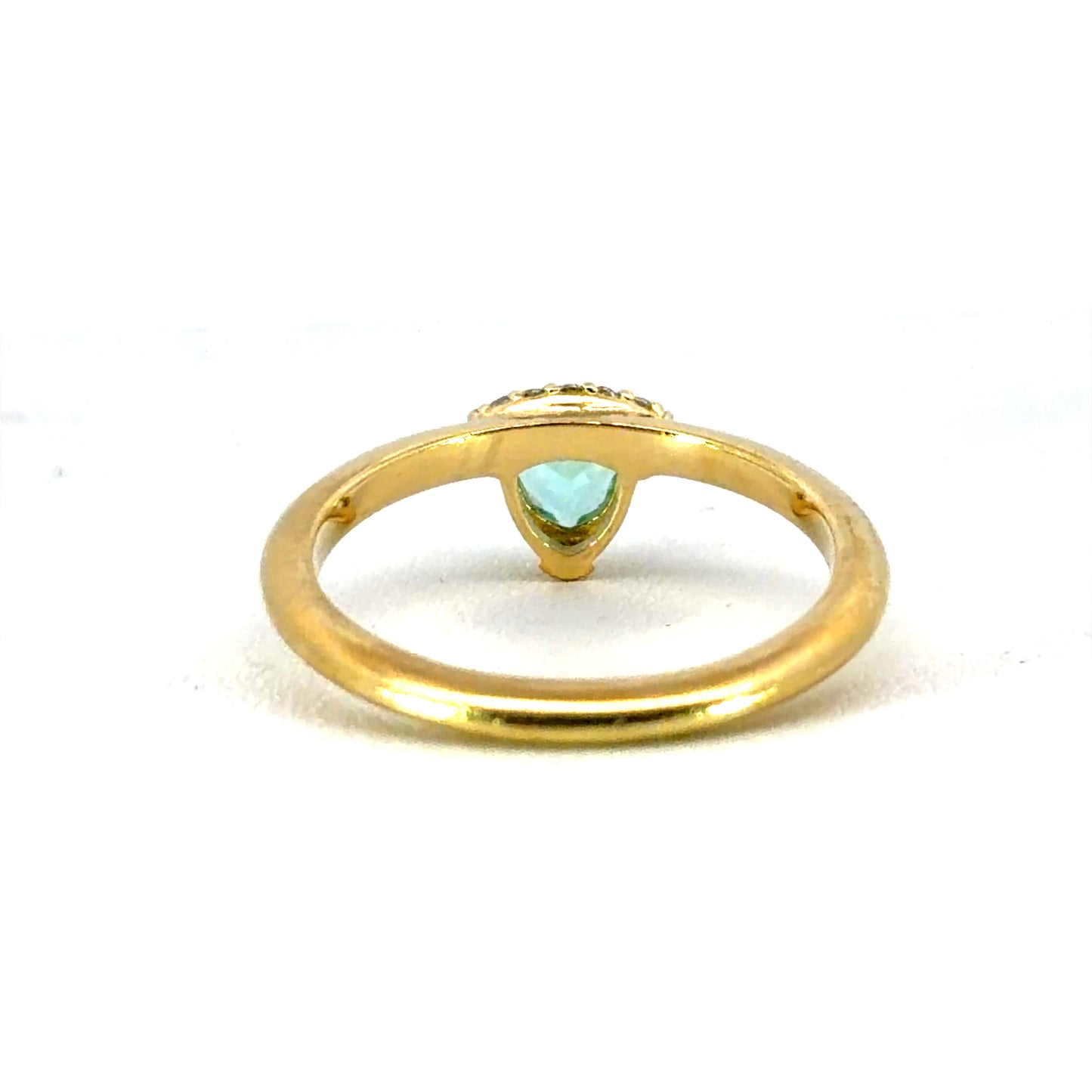 18k Yellow Gold Offset Trillion Tourmaline Ring