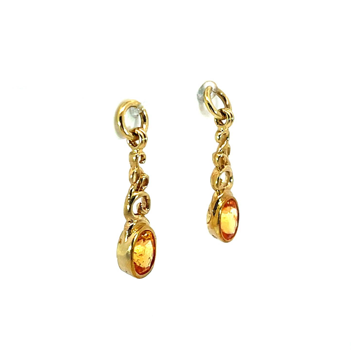 18k Yellow Gold Spessartite Garnet Earring Jackets