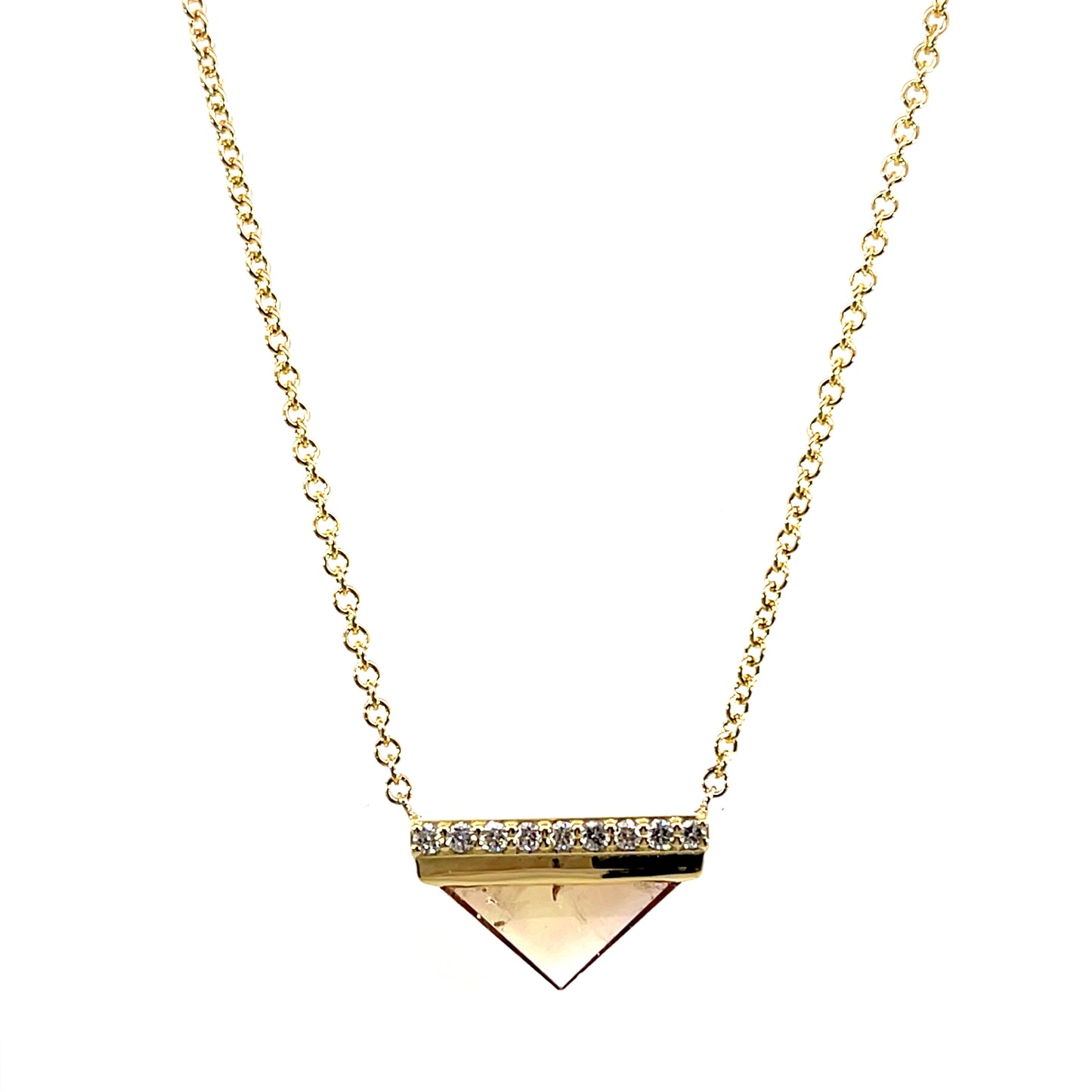 18k Yellow Gold Topaz Triangle Necklace