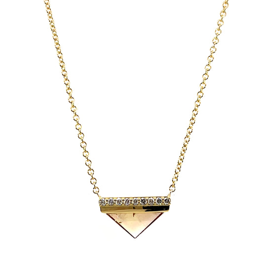 18k Yellow Gold Topaz Triangle Necklace
