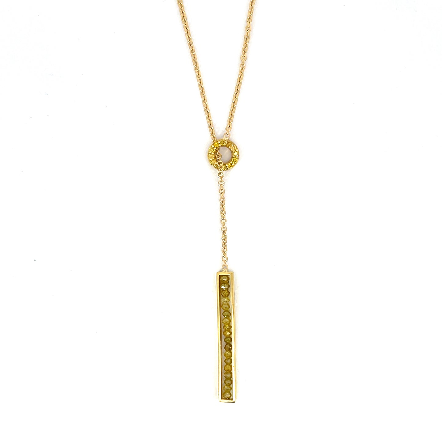 18k Yellow Gold Yellow Diamond Lariat Necklace