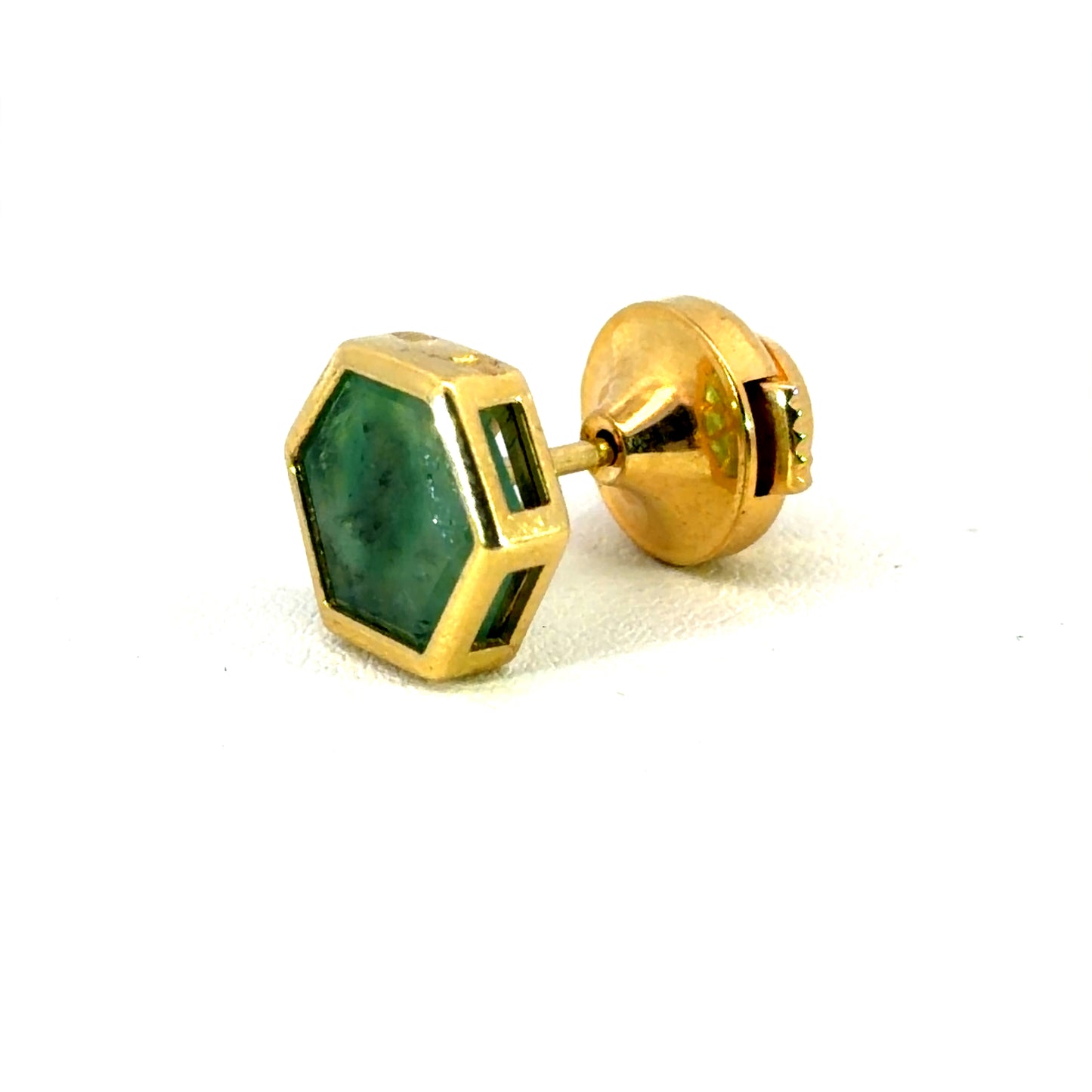 18k Yellow Gold and Emerald Lapel Pin