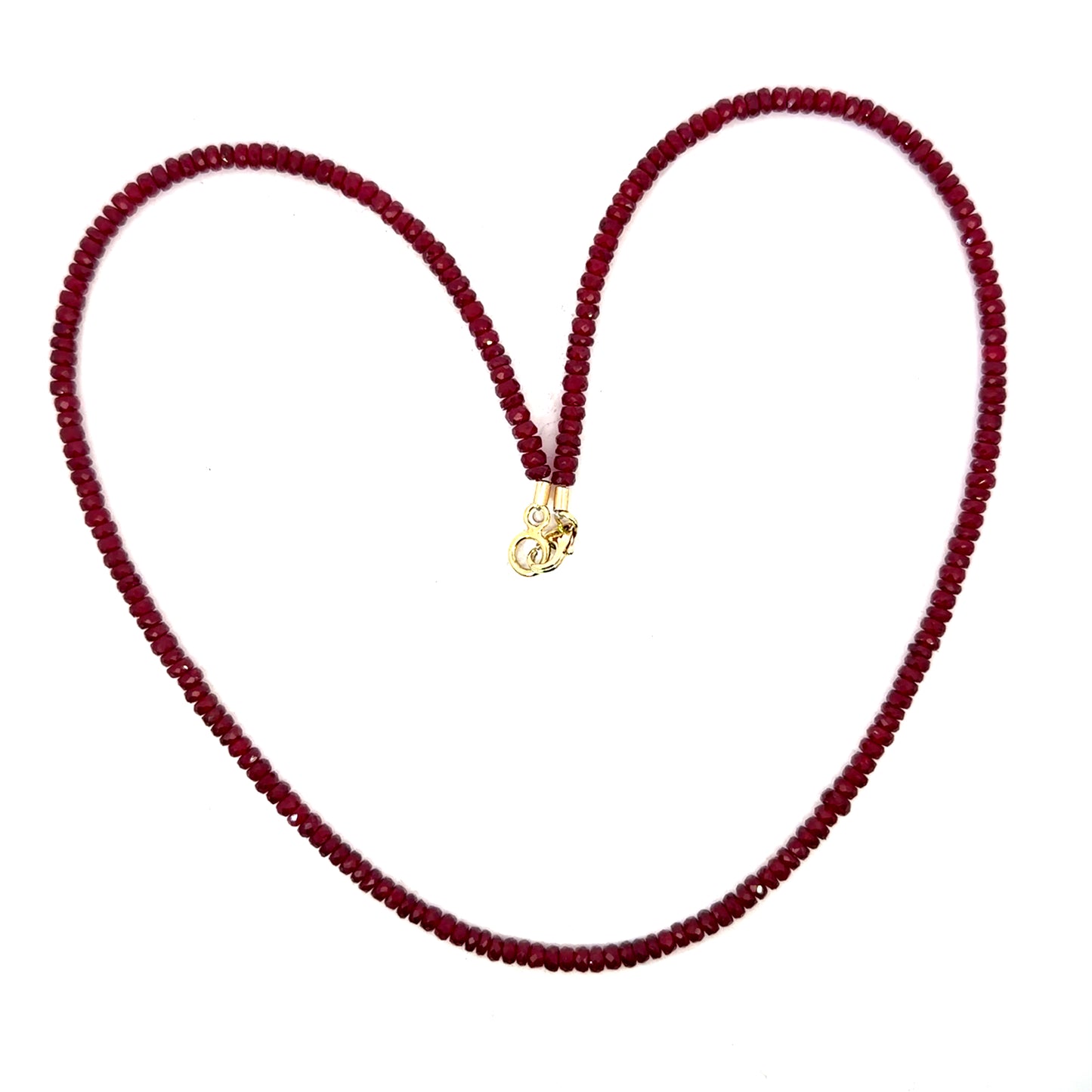 47.43ct Ruby Strand with Yellow Gold Clasp
