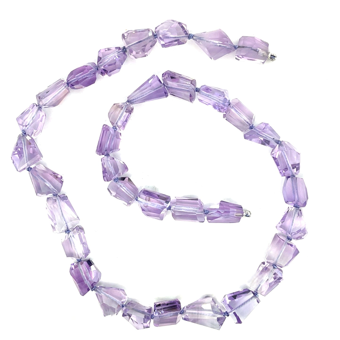 Amethyst Necklace with 18k White Gold Self Clasp