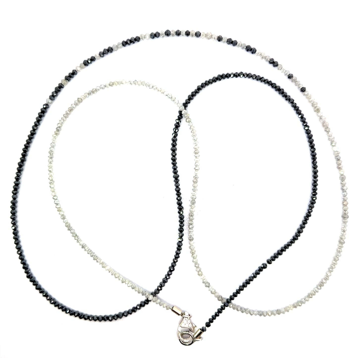 27.41ct Blended Black and Gray Diamond Strand