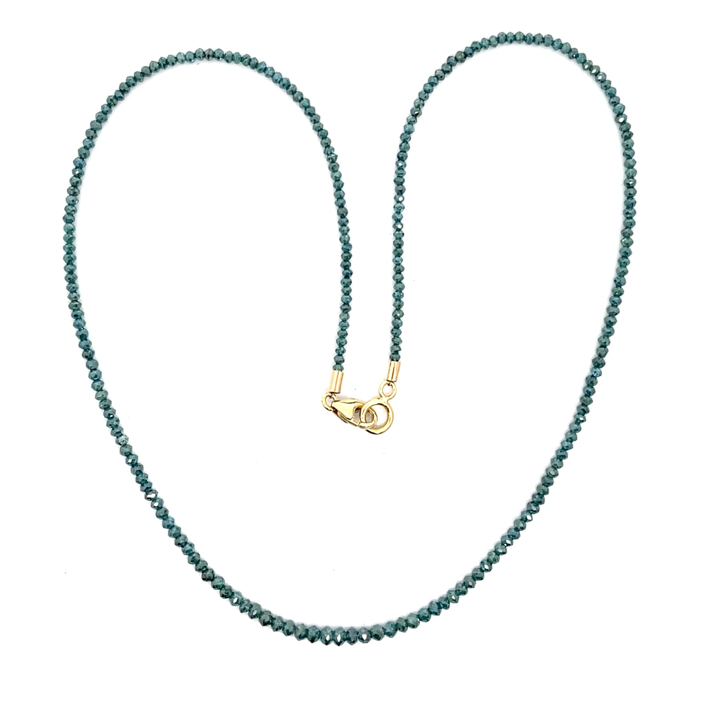 Blue Diamond Strand with Yellow Gold Clasp