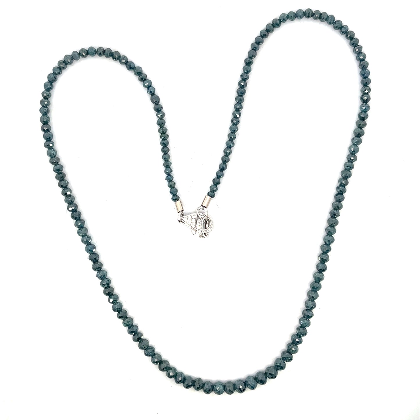 30.2tcw Blue Diamond Necklace with an 18k White Gold and Diamond Clasp