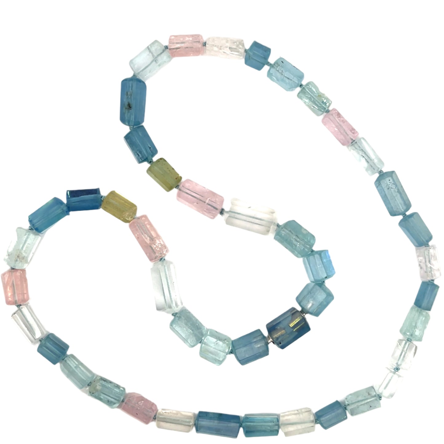 Beryl and Aqua Self Clasp Necklace