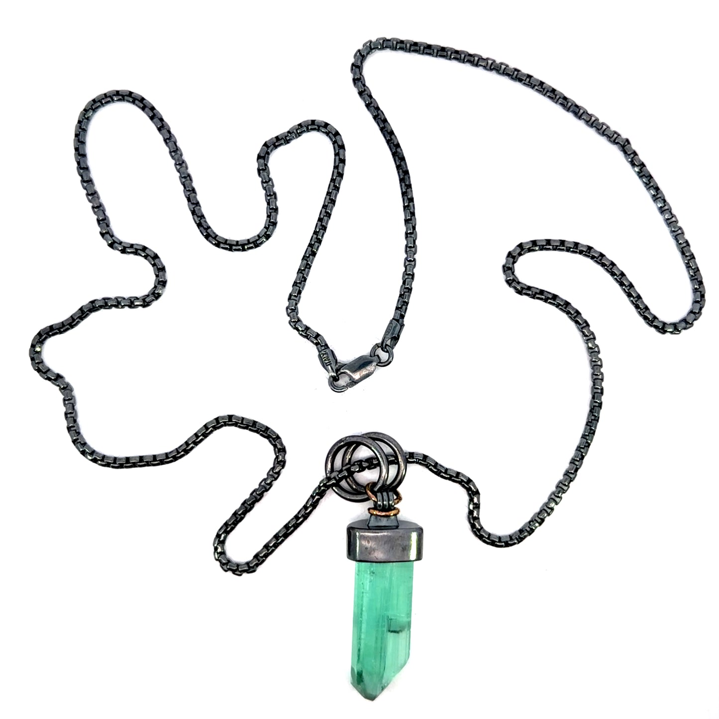 Green Tourmaline Crystal Pendant