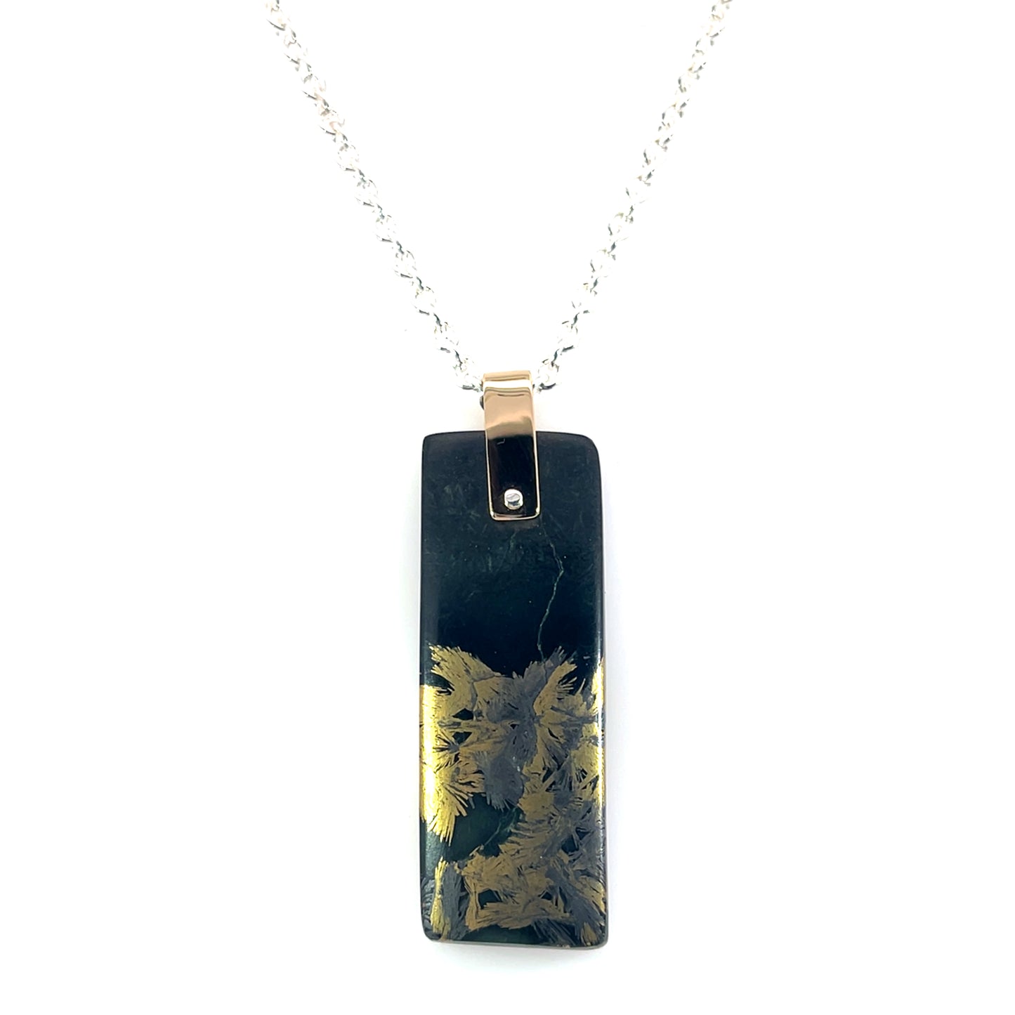 Men’s Jade Pendant in 18k Gold & Sterling Silver