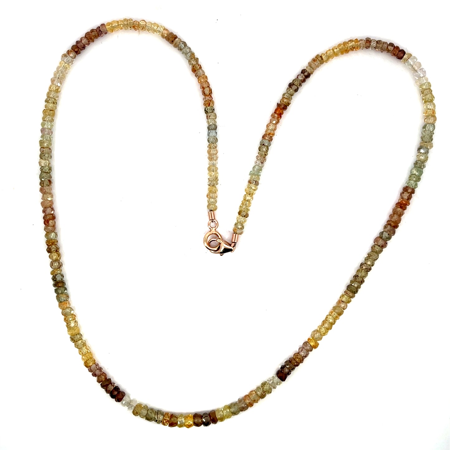Multicolor Zircon Necklace with Rose Gold Clasp
