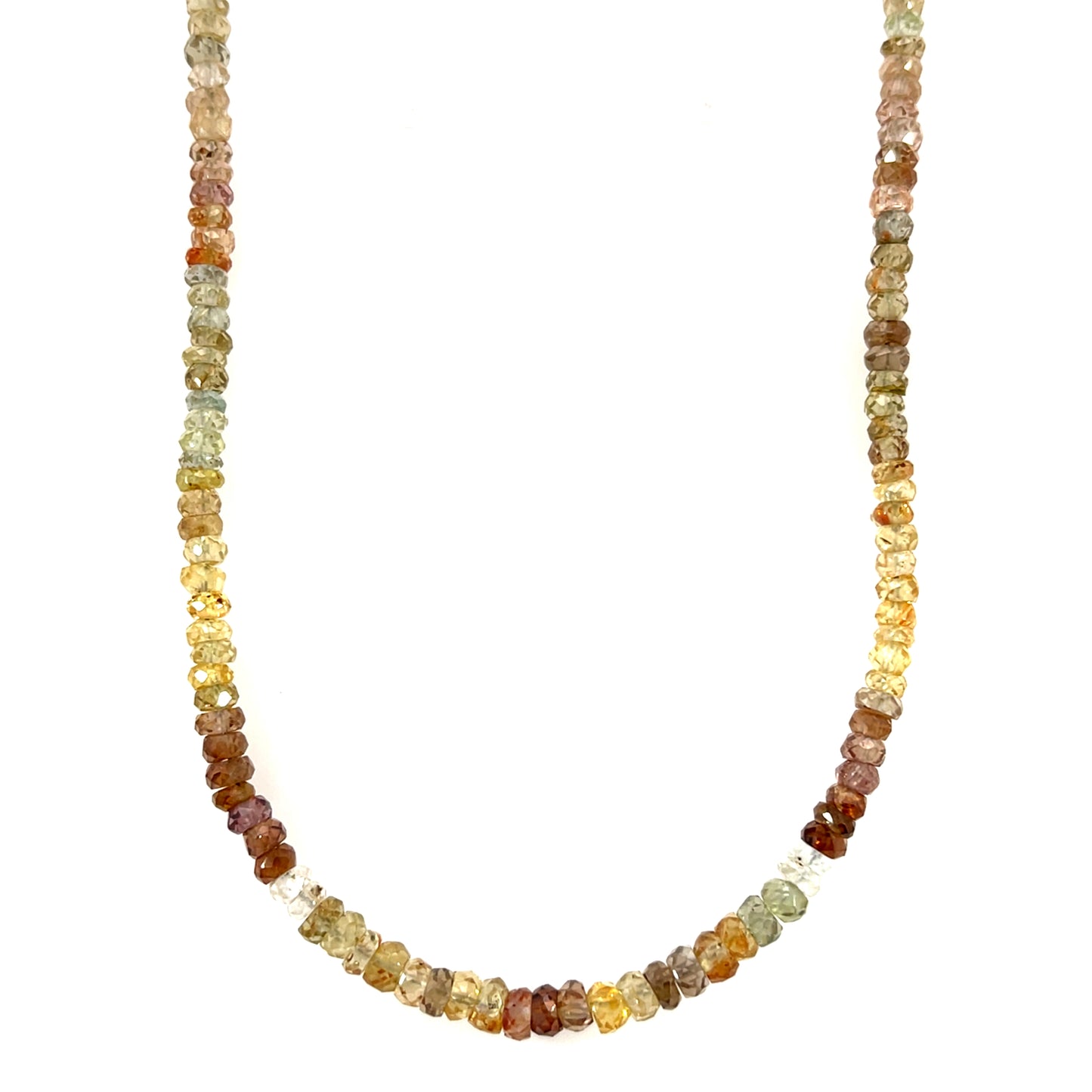 Multicolor Zircon Necklace with Yellow Gold Clasp