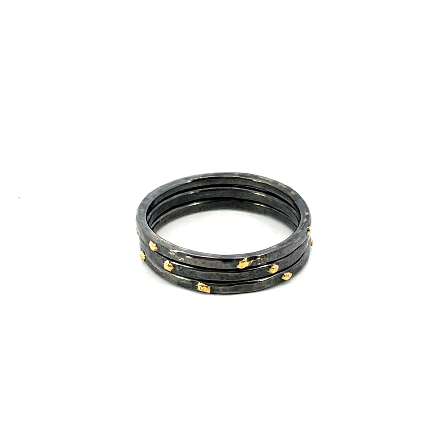 Set of 3 Oxidized Sterling Silver Stacking Rings