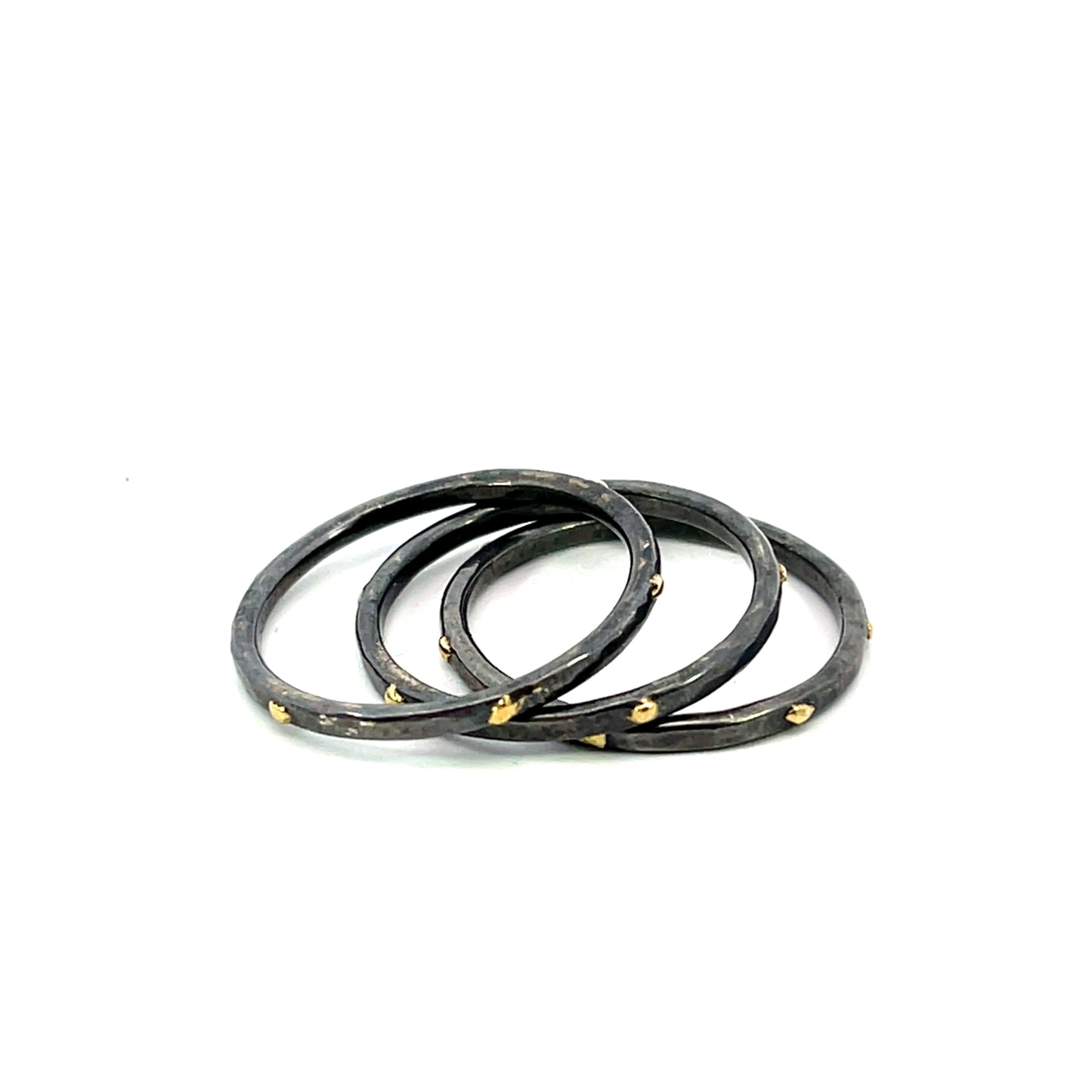 Set of 3 Oxidized Sterling Silver Stacking Rings