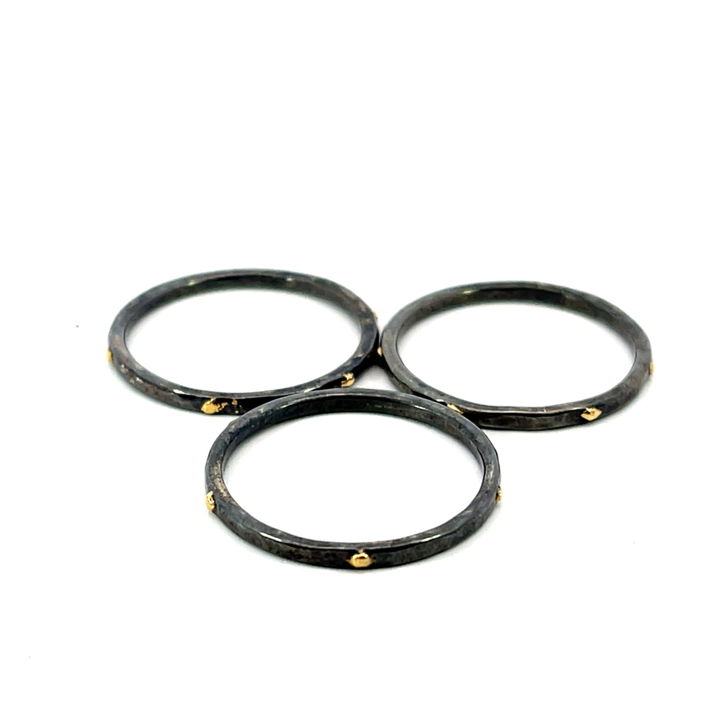 Set of 3 Oxidized Sterling Silver Stacking Rings