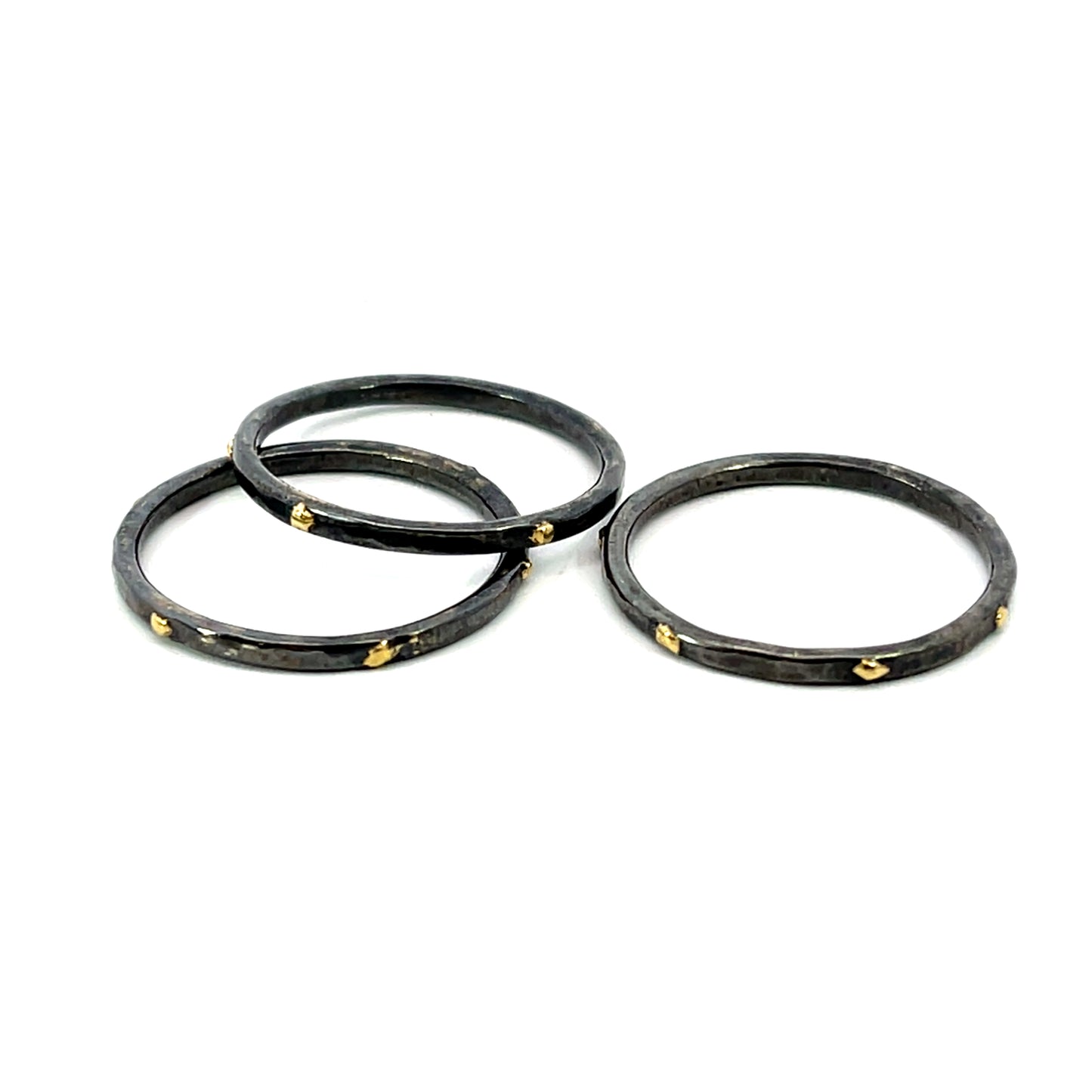 Set of 3 Oxidized Sterling Silver Stacking Rings