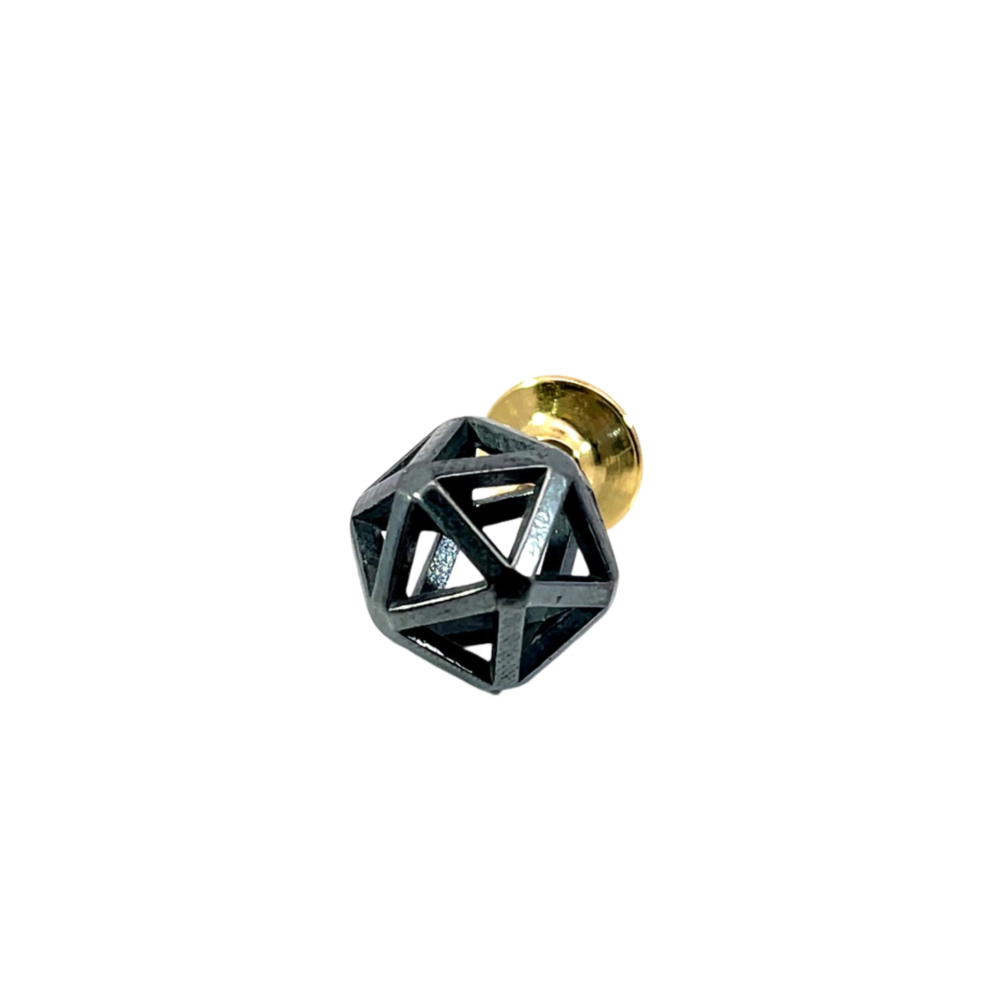 Oxidized Sterling Silver Isohedron Tie Tack
