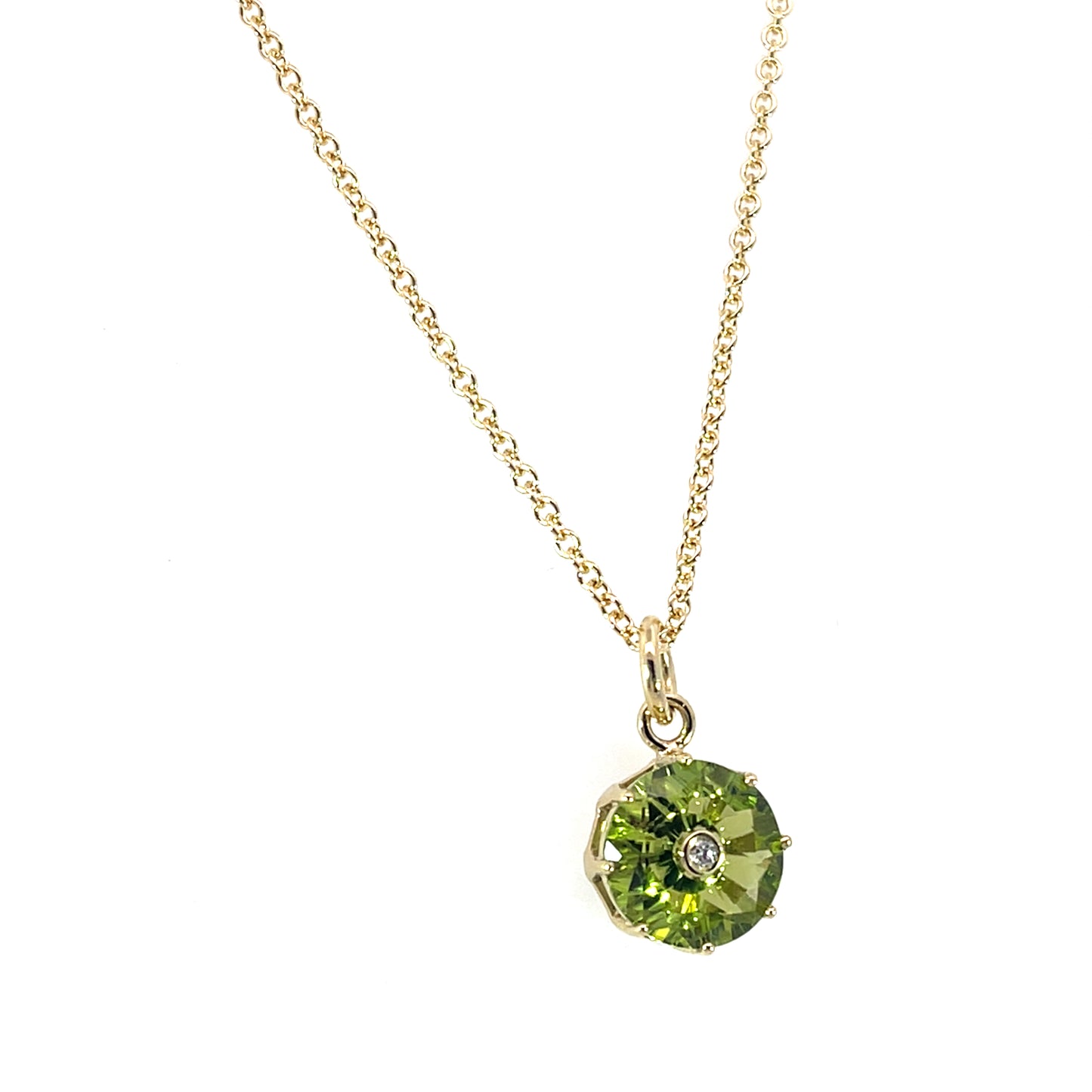 18k Yellow Gold Peridot Torus Pendant