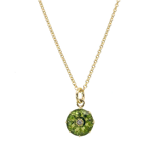 18k Yellow Gold Peridot Torus Pendant