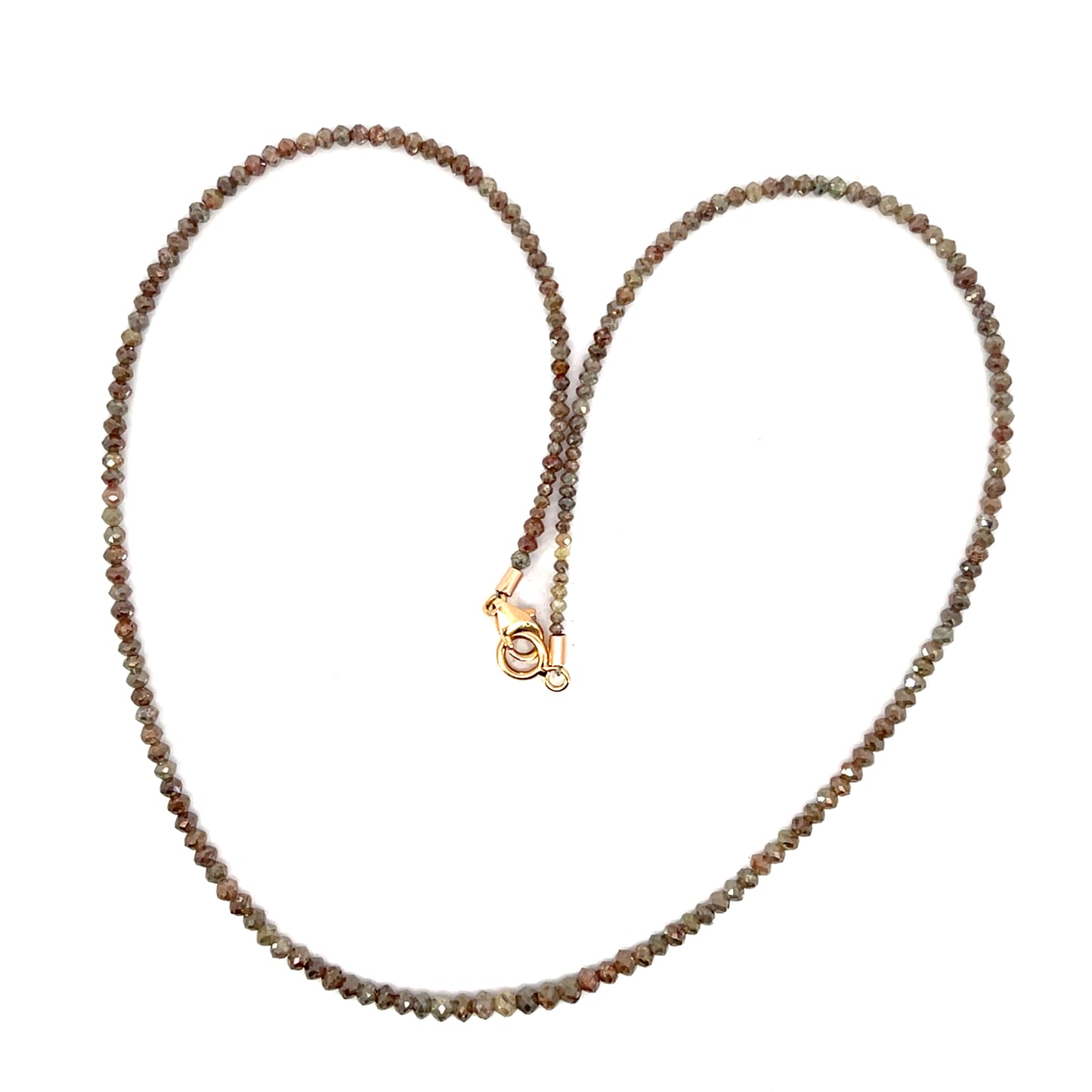 Pink Diamond Strand with 14k Rose Gold Clasp parts
