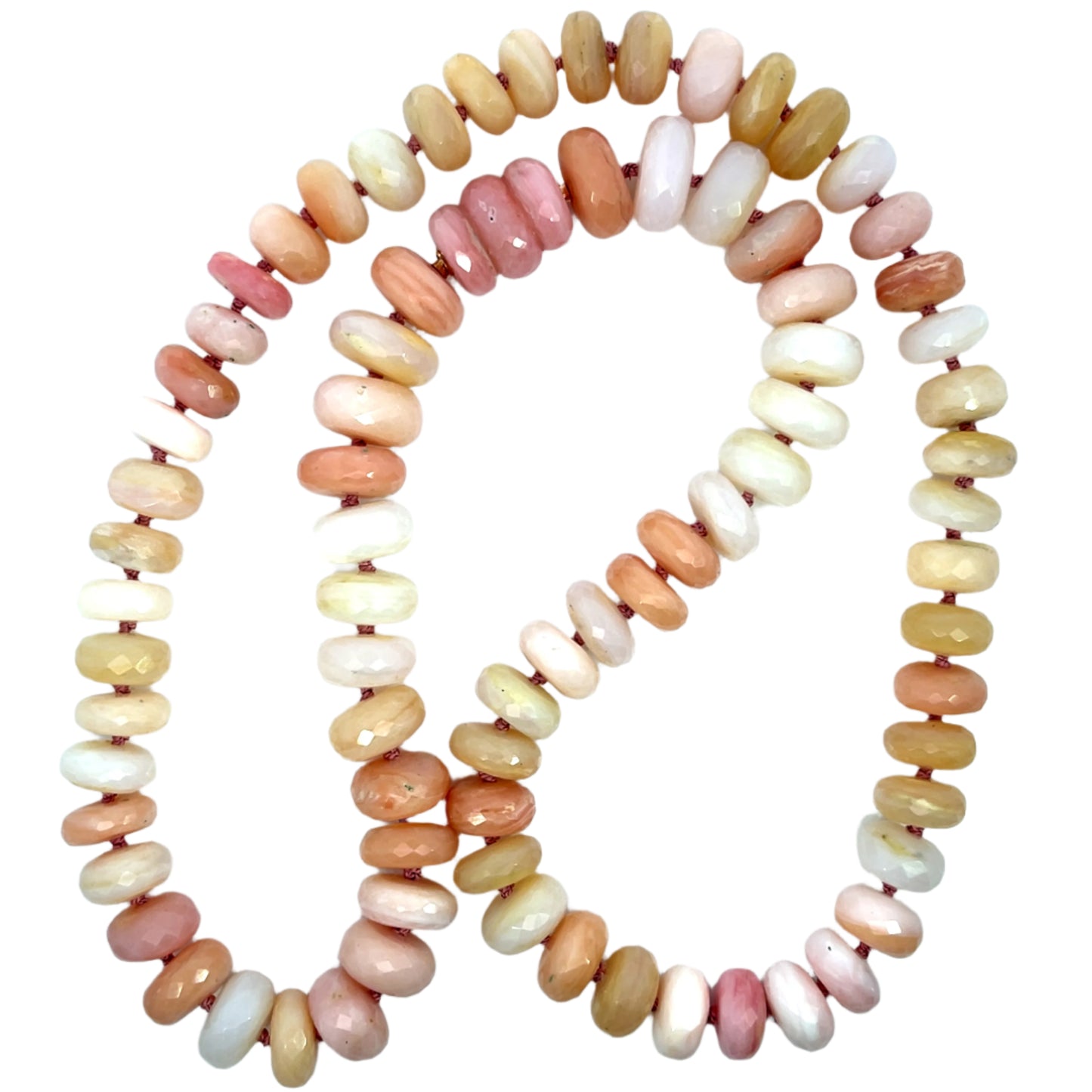 Pink and Beige Opal Self Clasp Necklace