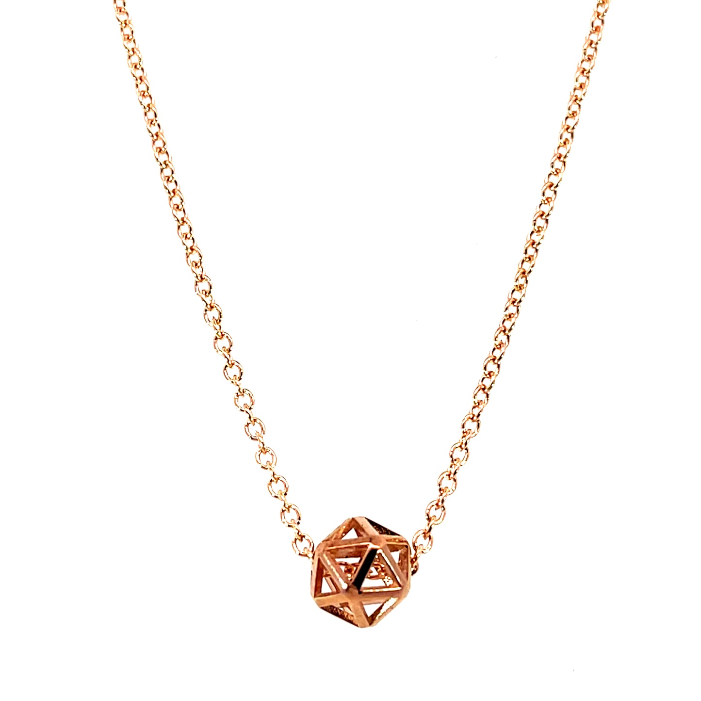 Rose Gold Plated Isohedron Necklace