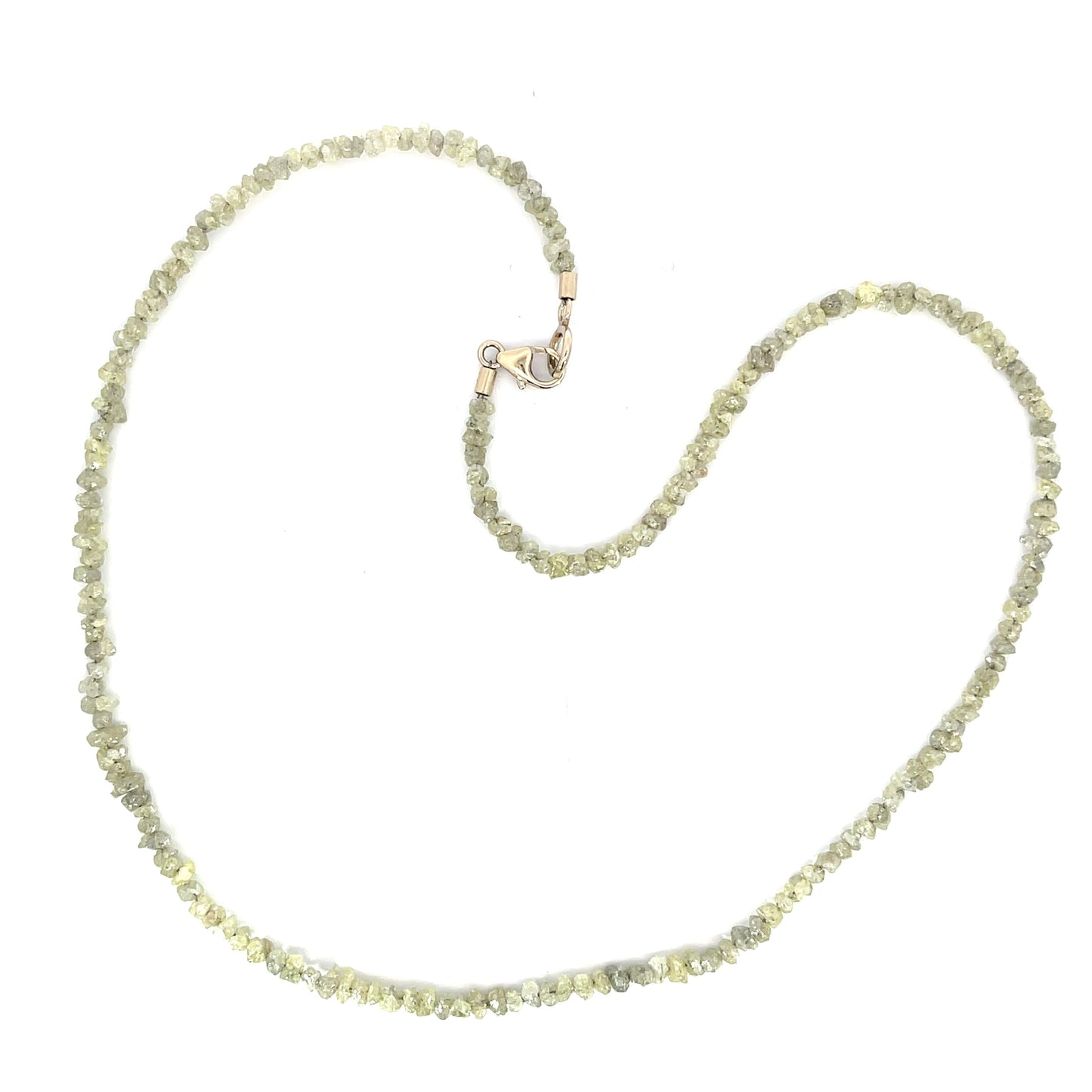 Rough Grey Diamond Strand with a White Gold Clasp