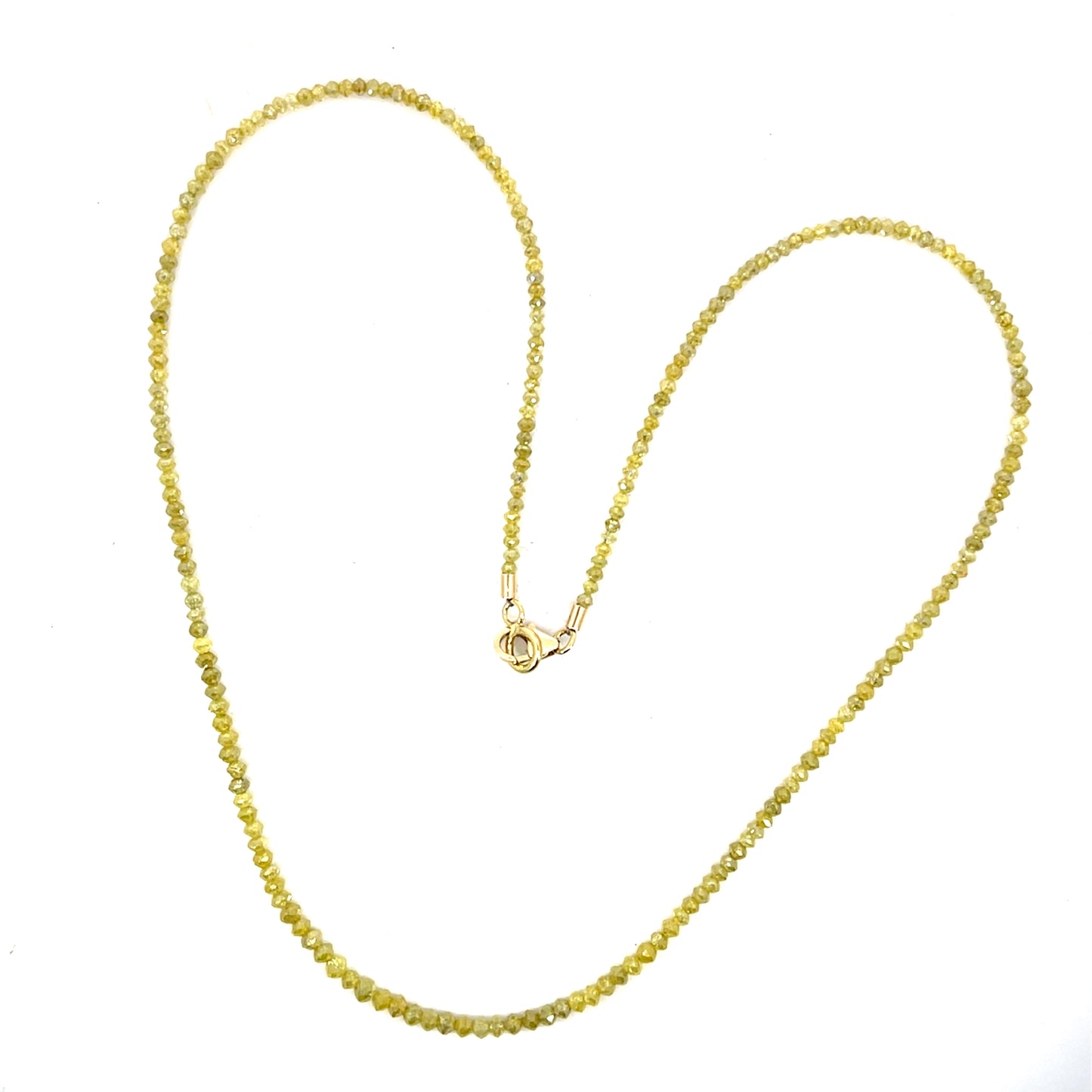 Yellow Diamond Necklace with a Yellow Gold Clasp