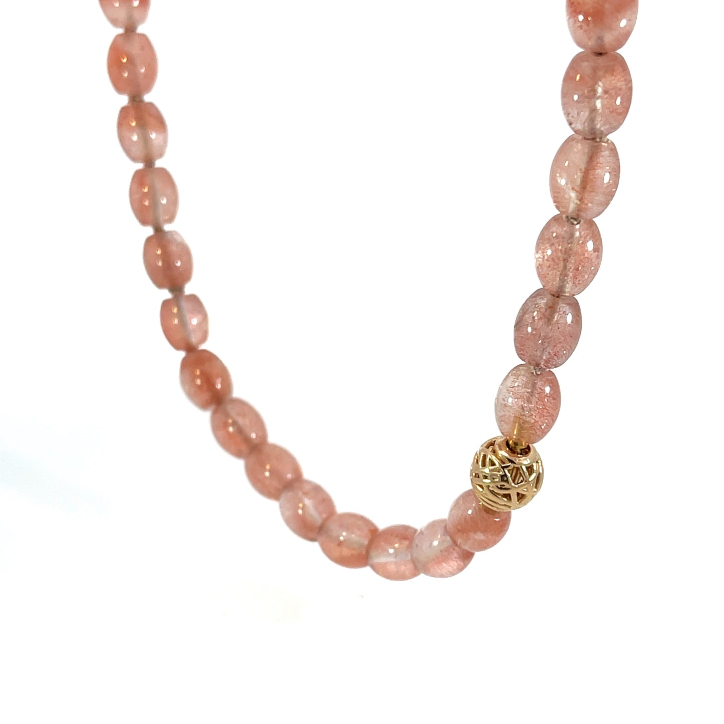 Strawberry Quartz Necklace with 18k Rose Gold
